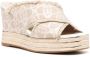 LIU JO 100 mm sandalen met sleehak en logo-jacquard Beige - Thumbnail 2