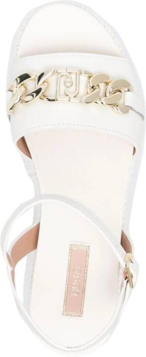 LIU JO 60 mm sandalen met plateauzool en logoplakkaat Wit