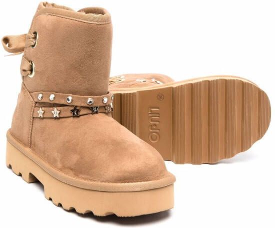 Liu Jo Kids Enkellaarzen met studs Beige