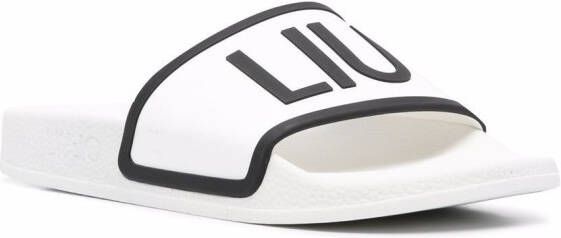 LIU JO KOS slippers met logoprint Wit