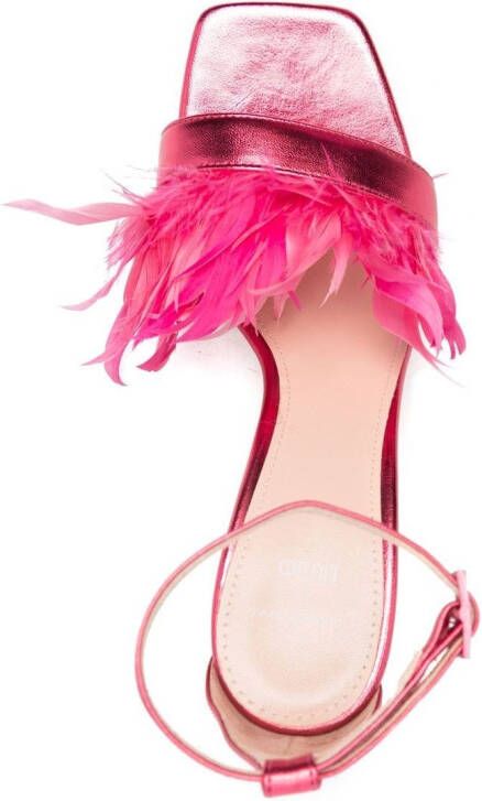 LIU JO Sandalen met veren detail Roze