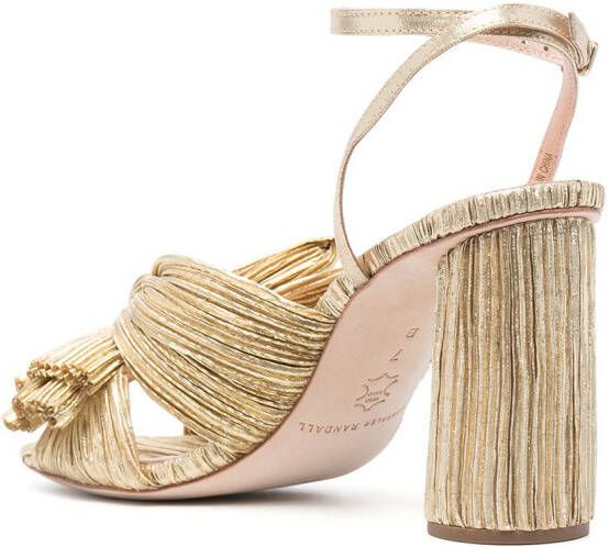 Loeffler Randall Camellia leren sandalen Goud