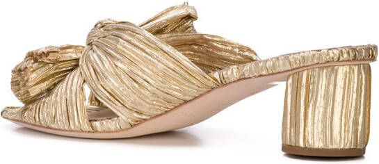 Loeffler Randall Emilia geplooide geknoopte sandalen Goud