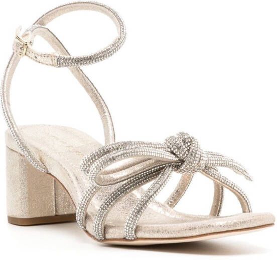 Loeffler Randall 60 mm Bow leren sandalen Goud