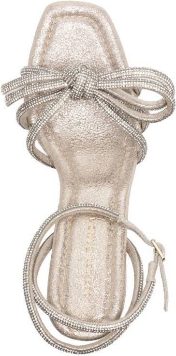 Loeffler Randall 60 mm Bow leren sandalen Goud