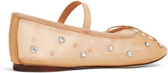 Loeffler Randall Leonie ballerina's verfraaid met kristallen Beige