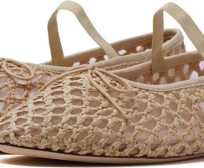 Loeffler Randall Losia raffia ballerina's Beige
