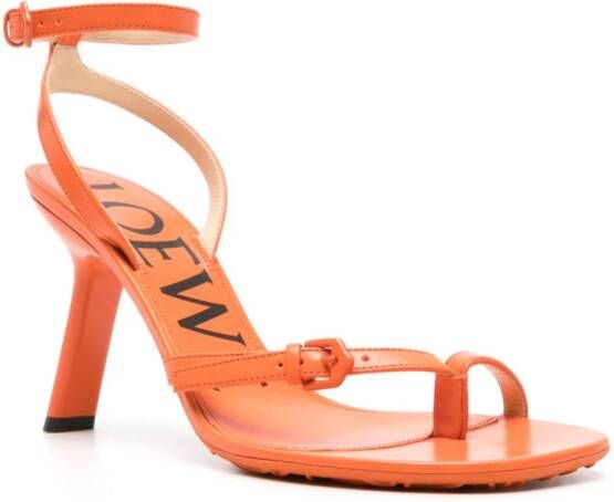 LOEWE 105mm Petal leren sandalen Oranje
