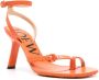 LOEWE 105mm Petal leren sandalen Oranje - Thumbnail 2