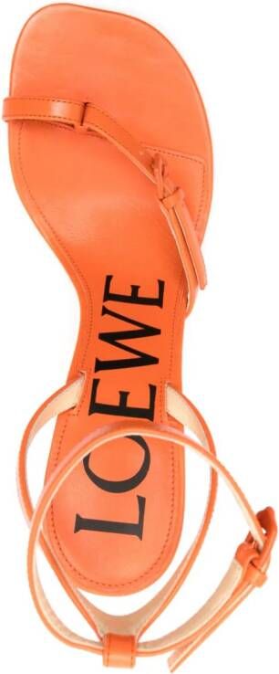LOEWE 105mm Petal leren sandalen Oranje