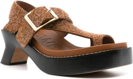LOEWE 70mm Ease brushed-suede sandals Bruin
