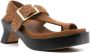 LOEWE 70mm Ease brushed-suede sandals Bruin - Thumbnail 2