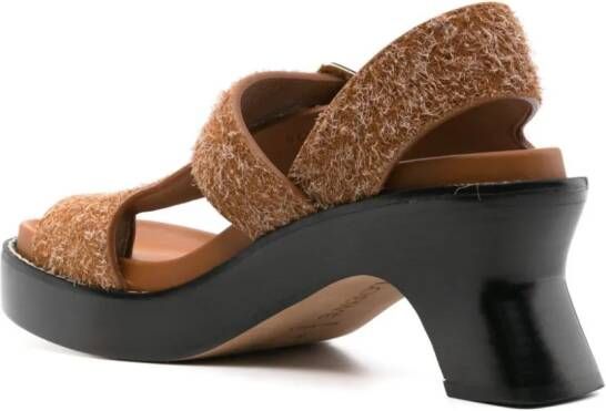 LOEWE 70mm Ease suède sandalen Bruin