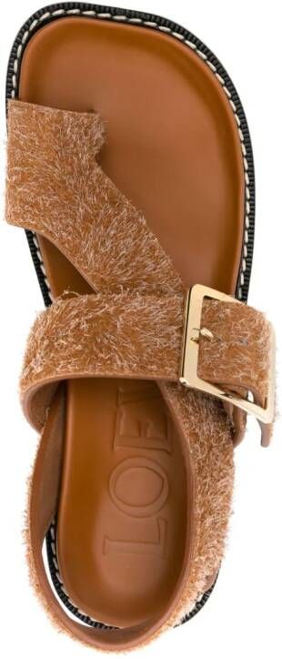 LOEWE 70mm Ease brushed-suede sandals Bruin