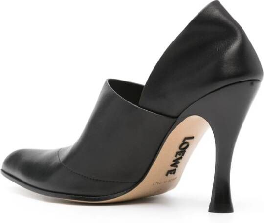 LOEWE Comic 95 mm leren pumps Zwart