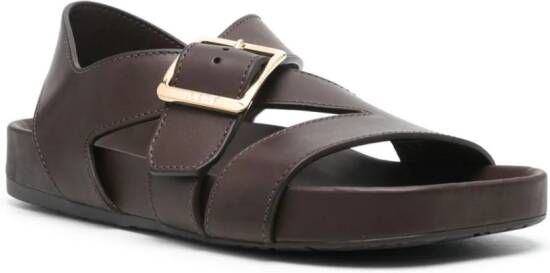 LOEWE crossover-strap leather sandals Bruin
