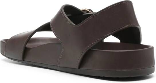 LOEWE crossover-strap leather sandals Bruin