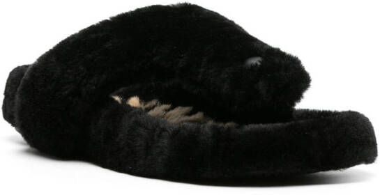 LOEWE Ease lammy teenslippers Zwart