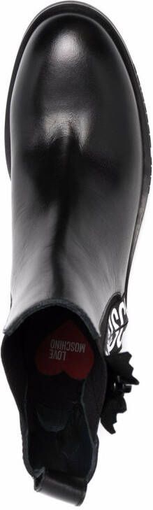 Love Moschino Chelsea laarzen met logoband Zwart