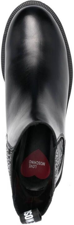 Love Moschino Chelsea laarzen met logoband Zwart