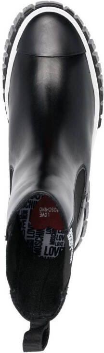 Love Moschino Chelsea laarzen met logoprint Zwart