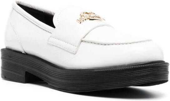 Love Moschino Loafers met contrasterende zool Wit