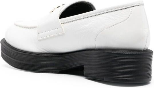 Love Moschino Loafers met contrasterende zool Wit