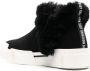Love Moschino Enkellaarzen met afwerking van bont Zwart - Thumbnail 3