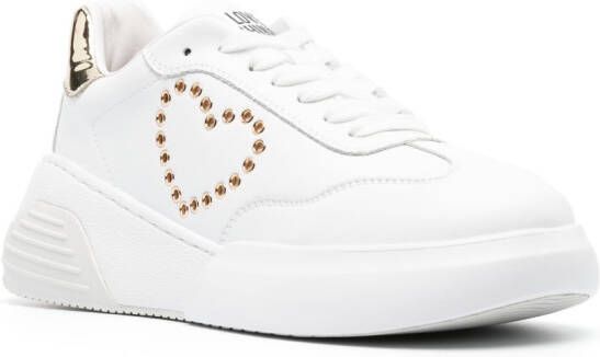 Love Moschino Sneakers met hartpatch Wit