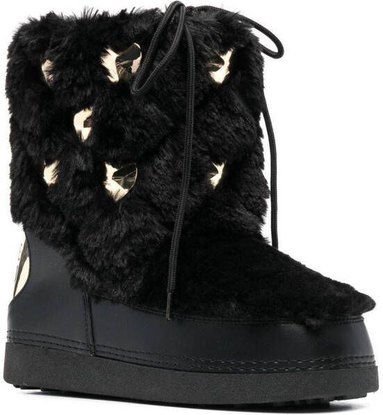Love Moschino Laarzen met imitatiebont Zwart
