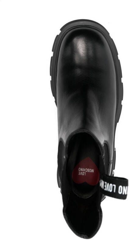 Love Moschino Laarzen met logo Zwart