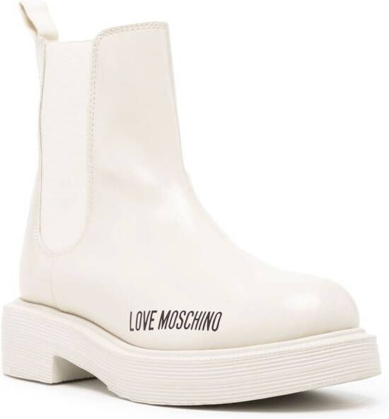 Love Moschino Laarzen met logoprint Wit