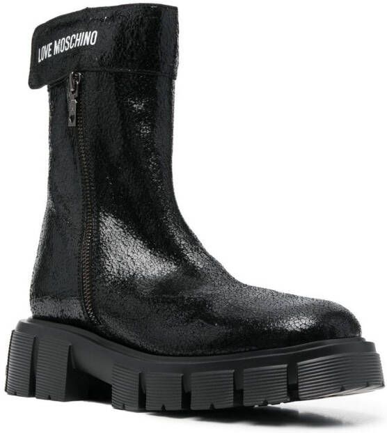 Love Moschino Laarzen met logoprint Zwart