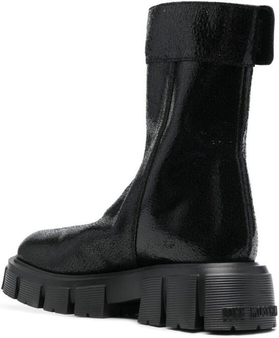 Love Moschino Laarzen met logoprint Zwart