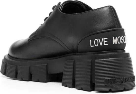 Love Moschino Leren derby schoenen Zwart