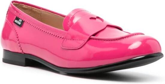 Love Moschino Leren loafers Roze