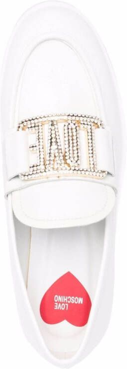 Love Moschino Loafers met logoplakkaat Wit