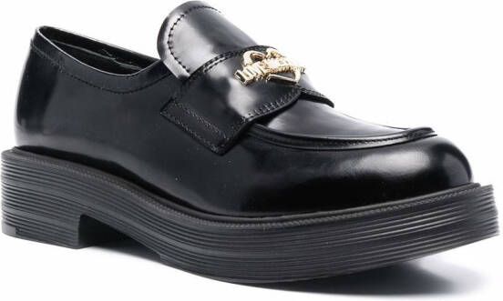 Love Moschino Loafers met logoplakkaat Zwart
