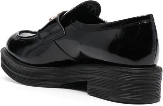 Love Moschino Loafers met logoplakkaat Zwart