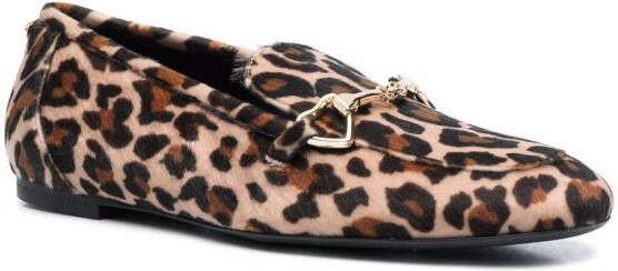 Love Moschino Loafers met luipaardprint Beige