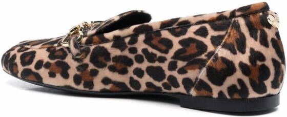 Love Moschino Loafers met luipaardprint Beige