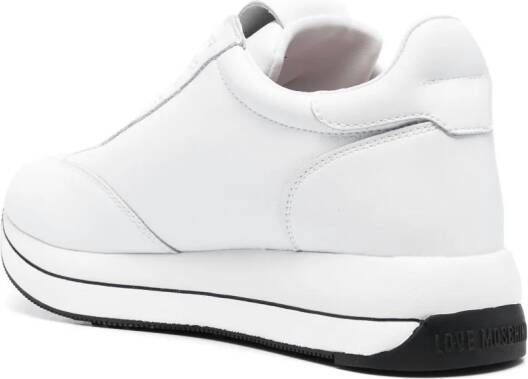 Love Moschino Sneakers met logoplakkaat Wit