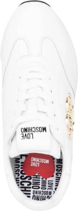 Love Moschino Sneakers met logoplakkaat Wit