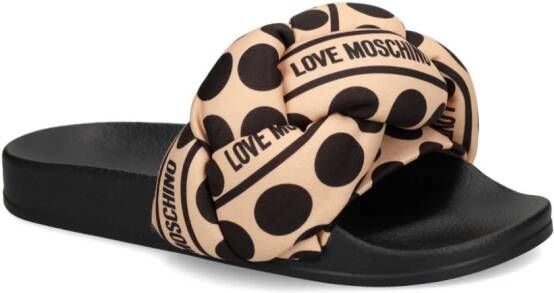 Love Moschino Slippers met stippen Zwart