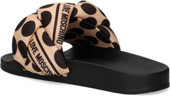 Love Moschino Slippers met stippen Zwart