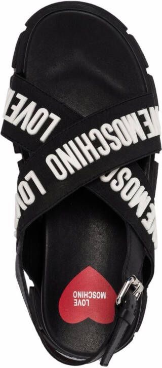 Love Moschino Sandalen met gekruiste bandjes Zwart