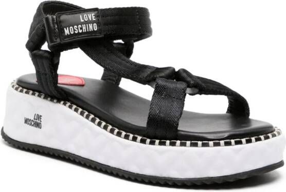 Love Moschino Sandalen met sleehak Zwart