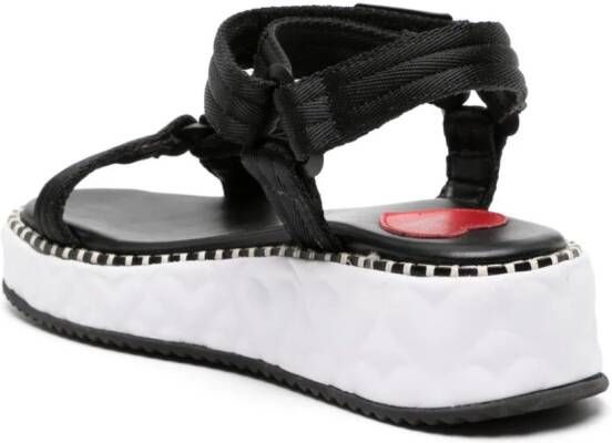 Love Moschino Sandalen met sleehak Zwart