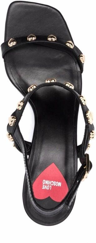 Love Moschino Slingback sandalen met logoprint Zwart