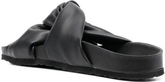 Love Moschino Slippers met geknoopt detail Zwart